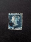 Queen Victoria Gb 2d Blue Sg 15 Used 4 Margin Royal Blue  Quality Vf