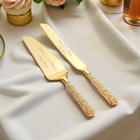 Personalized Wedding Cake Cutting Set  Gold Silver Serving Cutter  Knife Server
