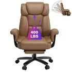 Big And Tall  Office Chair Ergonomic Leather Computer Desk Chair With Footrest