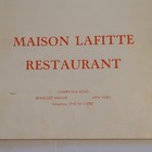 Vintage Maison Lafitte Menu Famous 60s-70s Briarcliff Manor Ny French Restaurant