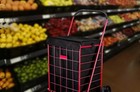 Folding Grocery Basket Cart Shopping  Wheel Large Utility Laundry18 x15 x24  Bag