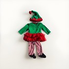 Koala Kids Baby Elf Costume Complete Outfit Hat Dress Leggings 6-9m Green Red