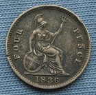 1836 Uk Great Britain 4 Pence Coin William Iv Gulielmus Iiii  four Groat 