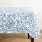 Savannah Boho Paisley Printed Vinyl Indoor outdoor Tablecloth  Blue - 60  W X   