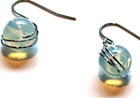 Earrings   Clear White Glass In Silver Setting  Reflective  Hook  1  Drop