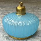 Antique Nason Italian Blue Opaline Glass Vanity Atomizer Perfume Bottle