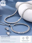 925 Sterling Silver Jewelry Set For Women - Dainty Tennis Necklace Bracelet Earr