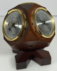 Vintage Selsi Wood Spinning Weather Station Barometer Thermometer Hygrometer Mcm