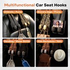 2 Pack Car Seat Headrest Hooks Leather Style Double Bag Holder Organizer For Car