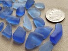 Pure Beach Sea Glass Surf Tumbled Cornflower Light Blue Small Tiny Frosted F05
