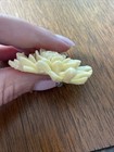 Vintage Brooch Pin Celluloid Carved Flowers Japan Jewelry Ivory
