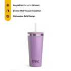Rtic 20 Oz Ceramic Lined Tumbler Spill-resistant Straw Lid Lavender Glitter