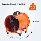 12 Inch Utility Blower Exhaust Fan 3500 Cfm High Velocity Heavy Duty Portable