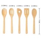 Mainstays 5 Pack Bamboo Cooking Spoons Kitchen Utensil Set