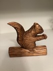 Vintage Canadian Folk Art Hand-carved Wooden Squirrel By Robert Jean Sculpture