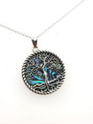 Abalone Shell Tree Of Life 925 Sterling Silver Necklace 18    1 5 
