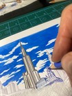 Original Pencil Drawing  chicago 1930   Paper  Colored Pencil  Size 11 7 X 8 3