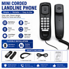 Black Corded Desk Telephone Home Office Landline Phone Wall Mount Classic New
