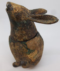 Vtg Cast Iron Moon Gazing Rabbit Bunny Japan Teapot  Incense Burner 