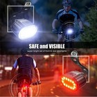 2x Mountain Bike Lights Usb Rechargeable Bicycle Led Torch Front Rear   Lamp Set