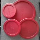 Replacement Red Round Lids For 1 2 4 7 Cup Glass Storage Bowls Bpa Free