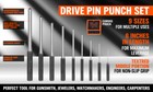 9pc Forged Steel Roll Pin Punch Set With Storage Pouch Jewelry Watches Gun Rifle