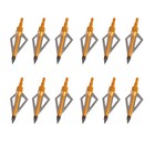 12pcs Archery Broadheads 100 Grain 3-blade Hunting Arrow Heads Screw Tips Arrows