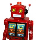 Me100 Rotatomatic Tin Toy Robot Battery Operated Red Electron Robot