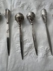 11pc Sterling  Cocktail Picks Floral Theme Vintage Barware Skewers