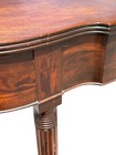 Antique Federal  Card Game Console  Table Bow Front Flame Mahogany Pa 