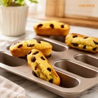 8 Cup Non Stick Hotdog Pan Mini Long Bread Mold Ellipse Cake Mould 