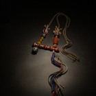 Unique Tibetan Old Agate Dzi Multiple Patterns Beads Amulet Necklace J0425