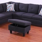 29  Storage Ottoman Bench W  Lift Top Home Office Linen Dark Gray