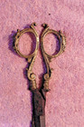 Antique Victorian Ornate Sewing Scissors Gilt Brass Bronze Finger Handles 7 