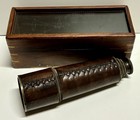 Vintage Kelvin   Hughes 20    Maritime Telescope Spyglass Brass   Leather W  Case