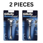 2 Pack Gillette Sensor Excel Razor Handle   2 Pcs Cartridge Free Shipping