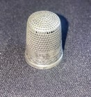 Antique Simons Brothers Square Flower Rim Sterling Silver Size 10 Thimble