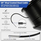  1 8  Wire Rope Kit  100ft Vinyl 100ft-1 8 Black Vinyl Coated Cable Black