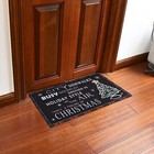 Rubber Welcome Door Mat  Decorative Indoor Outdoor Merry Christmas Doormat Black