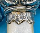 Antique Victorian Sterling Silver Mother Of Pearl Whistle Fob Rattle Hallmarked