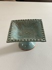 Tracy Shea Signed Ceramic Jewelry Stand     Handcrafted Pedestal Trinket Tray