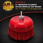 6  Abrasive Filament Nylon Bristle Cup Brush  Sanding Scuffing  5 8  Thread 1 4 