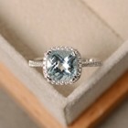 2 70 Ct Natural Aquamarine Diamond Engagement Ring 14k Solid White Gold Size 6