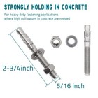 5 16  X 2-3 4  Stainless Steel Wedge Anchors For Concrete 5 Pcs