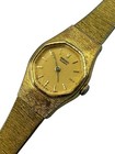 Vintage Seiko Ladies Gold Tone Watch Petit New Battery Read Broken Band