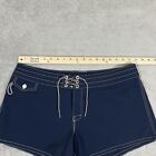 Birdwell Beach Britches Shorts Womens 12 Blue Swim Board Surf Beach Usa