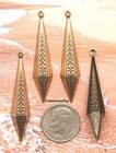  0496 Antiqued Gold Celtic Teardrop Pendant er W top Hang Ring - 4 Pcs