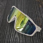 Xloop Shield Cycling Sunglasses White Plastic Frame Mirrored Multicolor Uv400