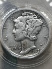 1942 1 Mercury Dime  Pcgs Vf30