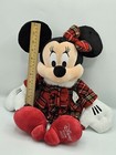 Disney Store Minnie Mouse Plush Stuffed Animal Doll Christmas Red Plaid 2011